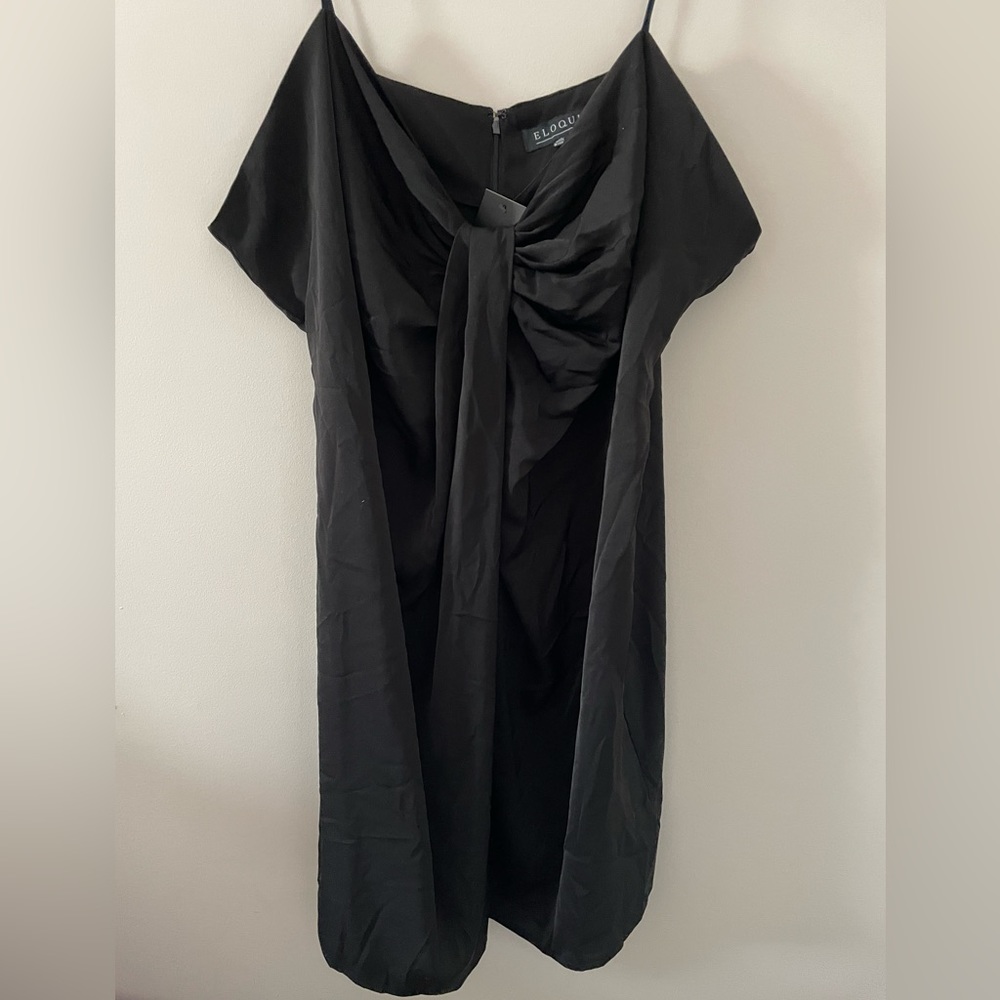 NWT Eloquii Black Satin Spaghetti Straps Cami Size 28
